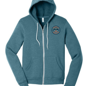 PRE SALE - Heather Deep Teal Bella + Canvas Sponge Fleece Zip Up Hoodie - New Paddle Antrim Logo